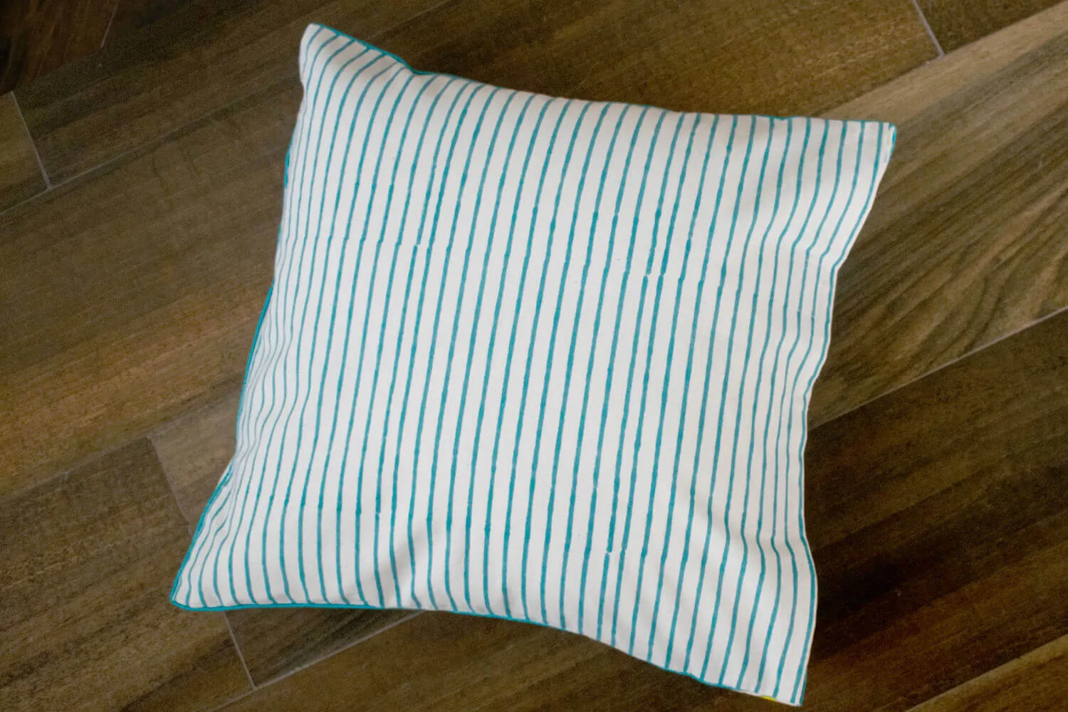 Cushion Cover Handblock Print- Rhythm blue cycle