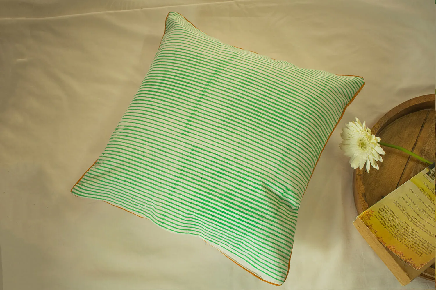 Cushion Cover Handblock Print-Surajmukhi