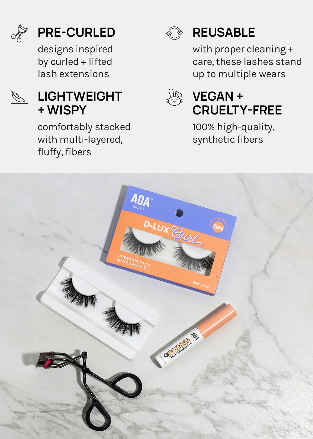 D-LUX Curl Premium Faux Mink Lashes - Vivien