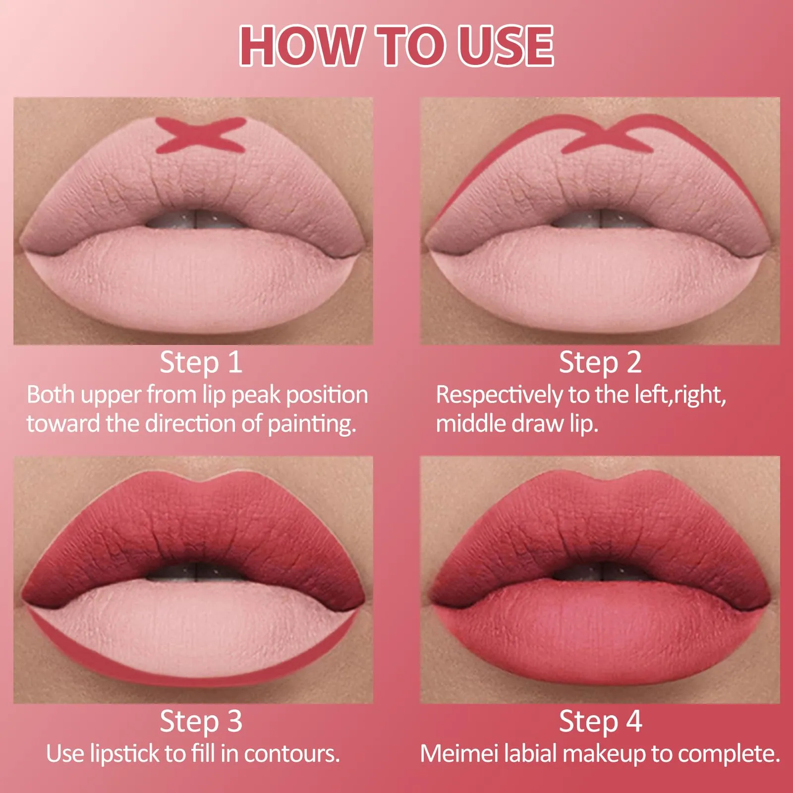 DAGEDA 2Pcs Lip Liner and Lipstick Set, Matte Lipstick Waterproof Lipstick Non-Stick Cup Velvety Nude, Lip Liner Pencil with Moisturizing Lipstick for Women, Long Lasting Lip Makeup Set (P01)