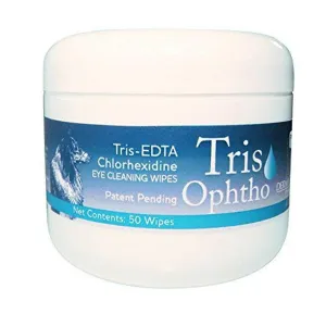 DermaZoo TrisOphto Eye Cleansing Wipes For Dogs , Cats & Horses (50 count)