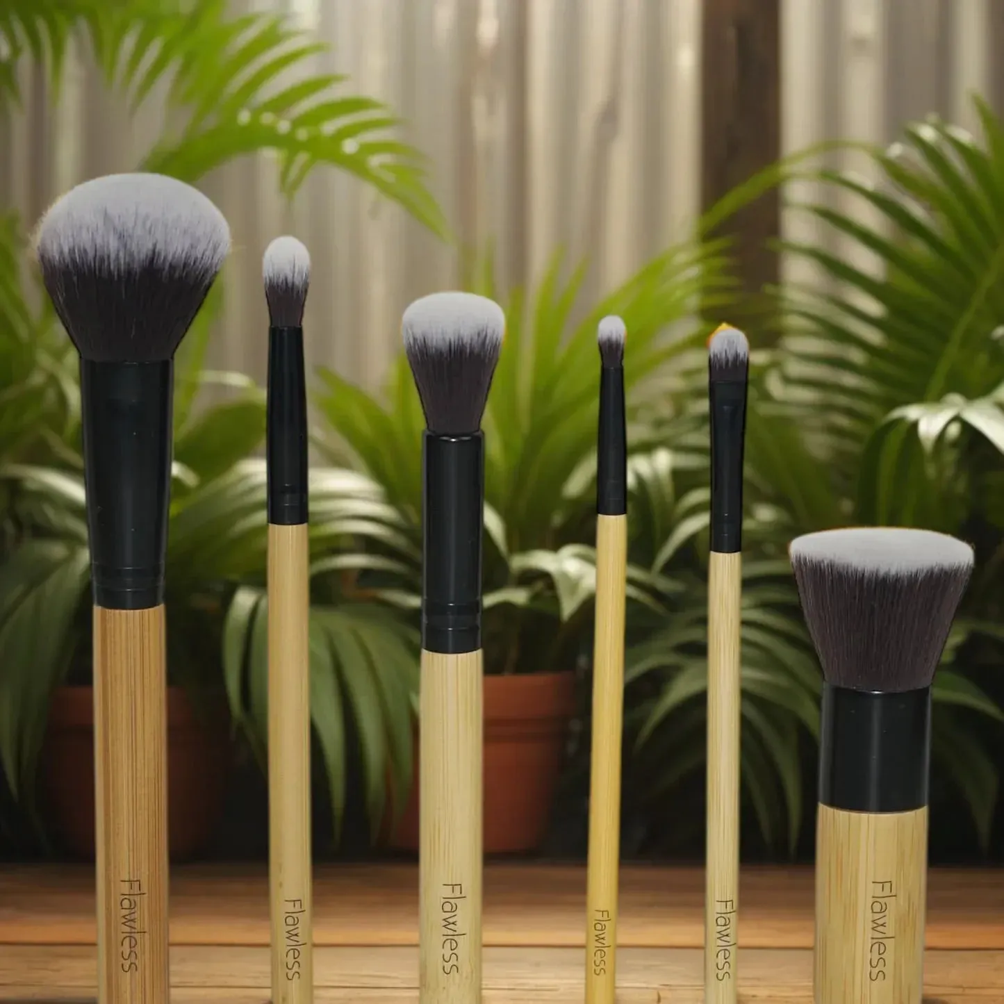 Dewy Skin Bamboo Brush Set - Make Up Brushes