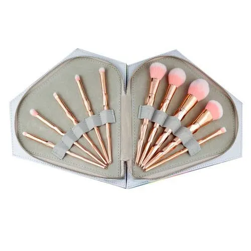 Diamond Rainbow Rose Gold Makeup Brush Set