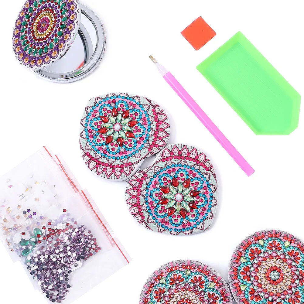 DIY Diamond Art Mosaic Makeup Mirror Art Craft Set Mandala Pattern Pocket Mirror