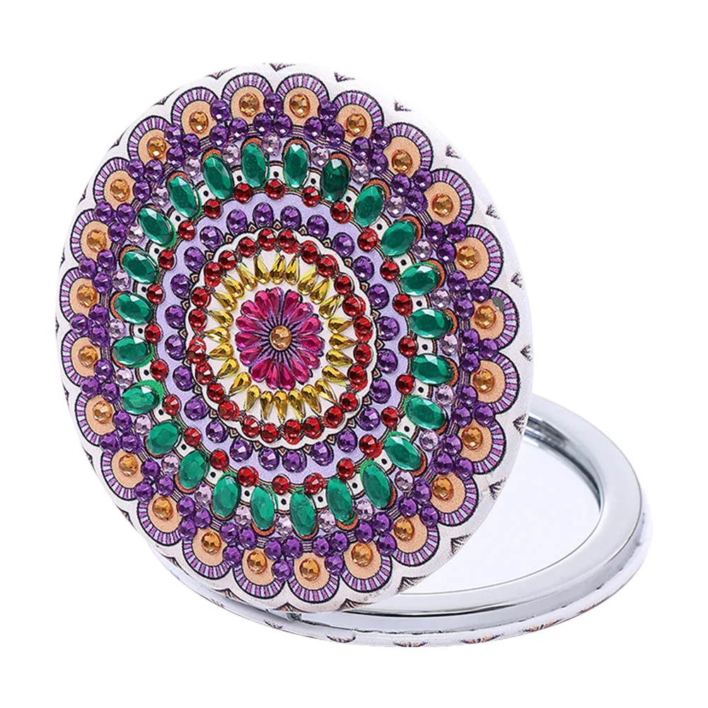 DIY Diamond Art Mosaic Makeup Mirror Art Craft Set Mandala Pattern Pocket Mirror