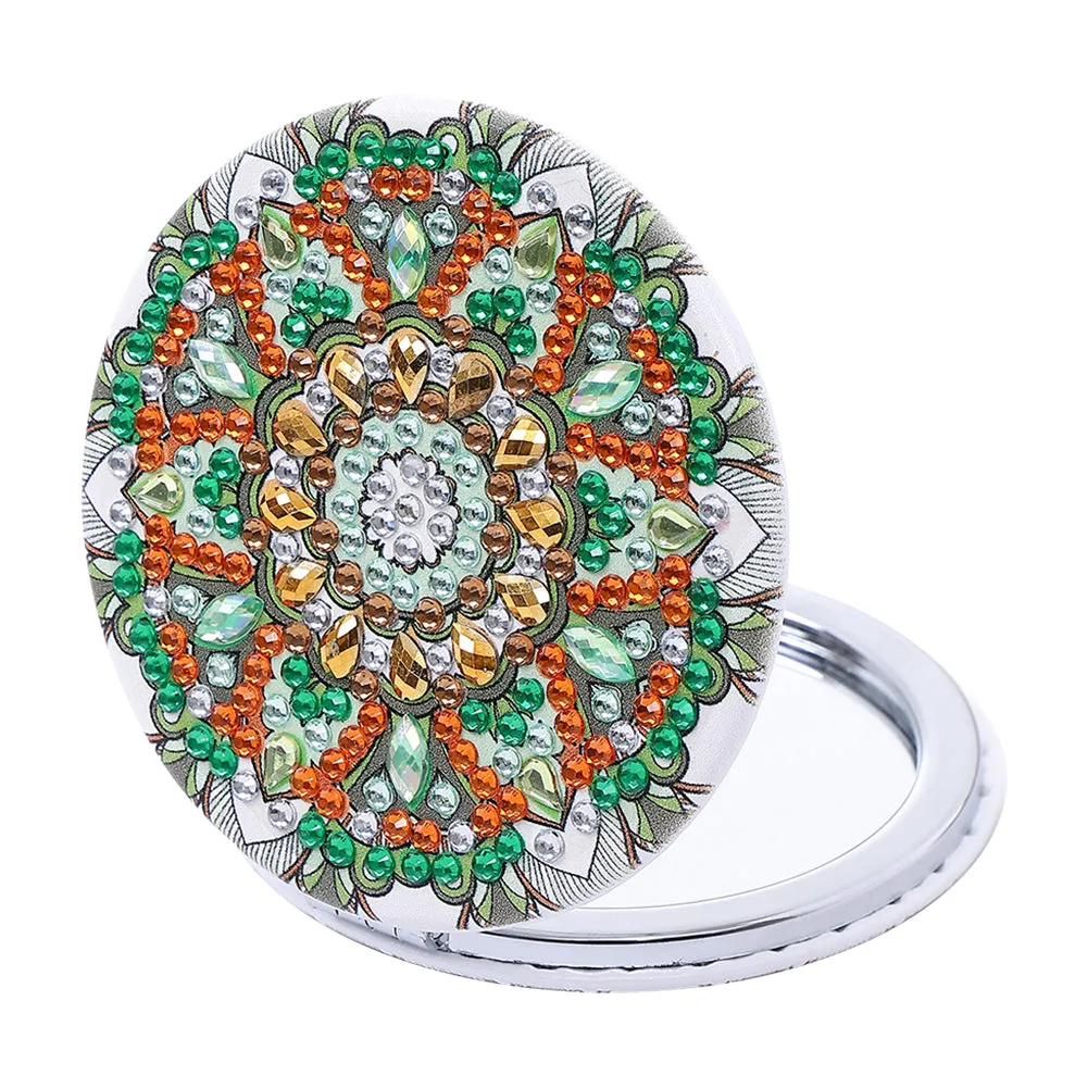 DIY Diamond Art Mosaic Makeup Mirror Art Craft Set Mandala Pattern Pocket Mirror