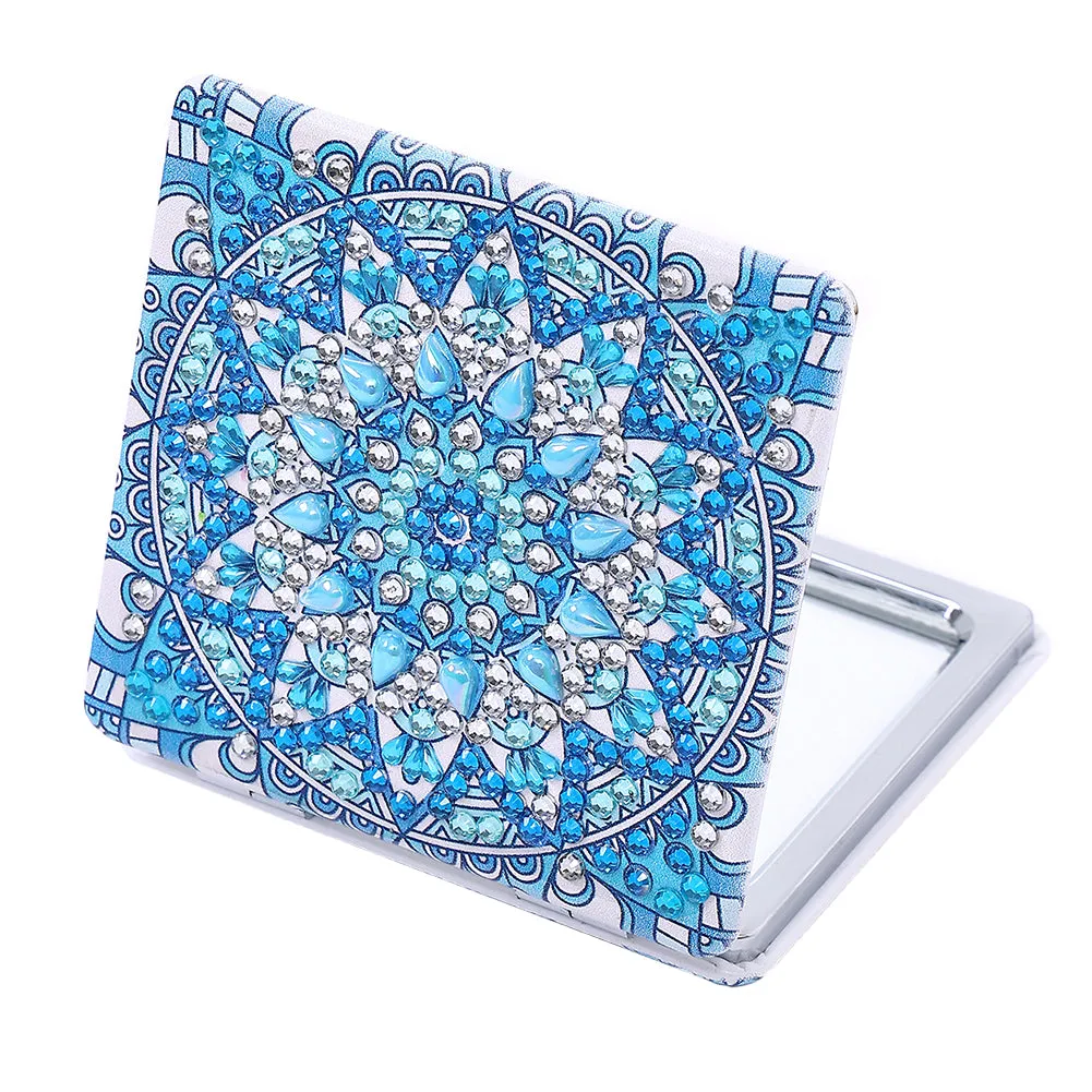 DIY Diamond Art Mosaic Makeup Mirror Art Craft Set Mandala Pattern Pocket Mirror