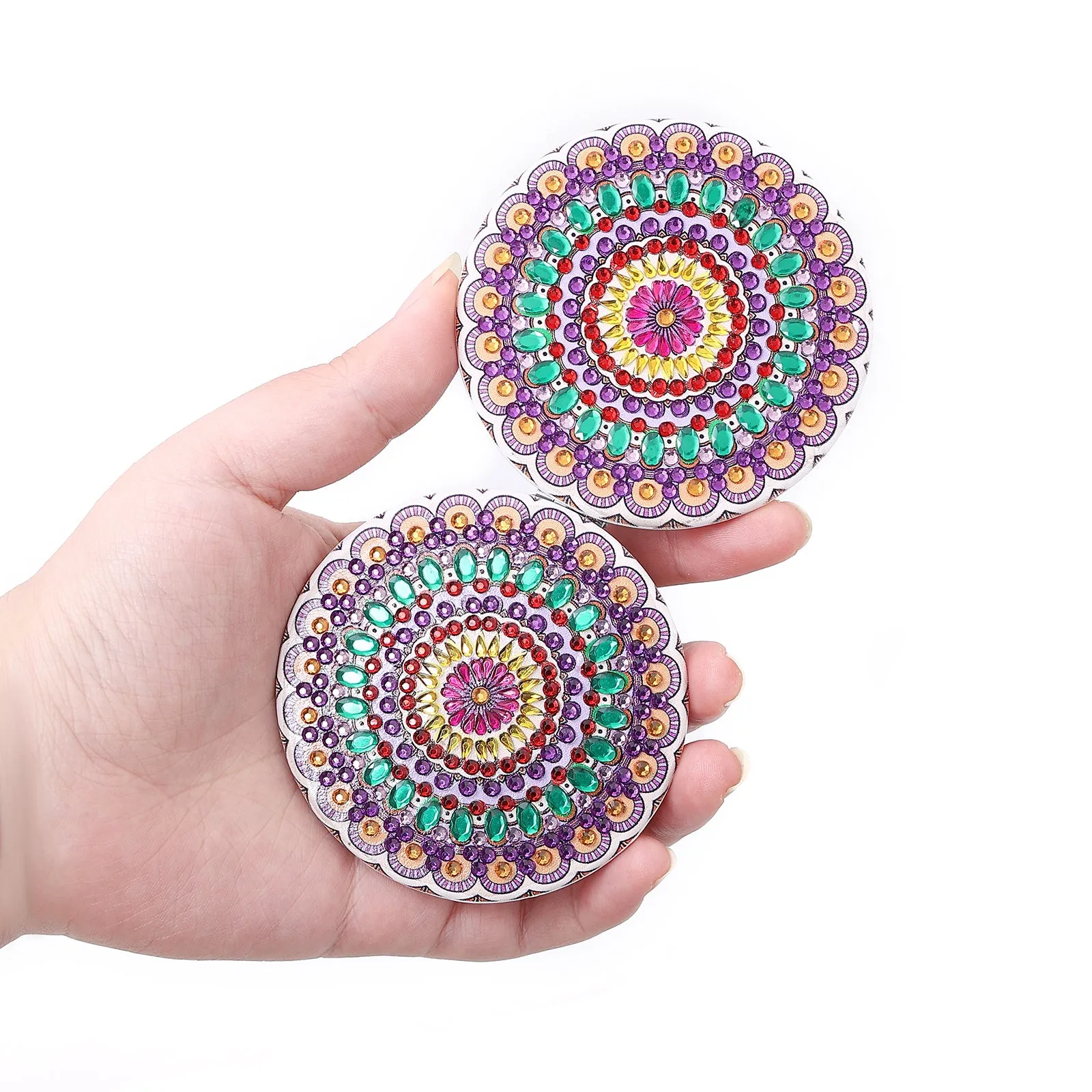 DIY Diamond Art Mosaic Makeup Mirror Art Craft Set Mandala Pattern Pocket Mirror