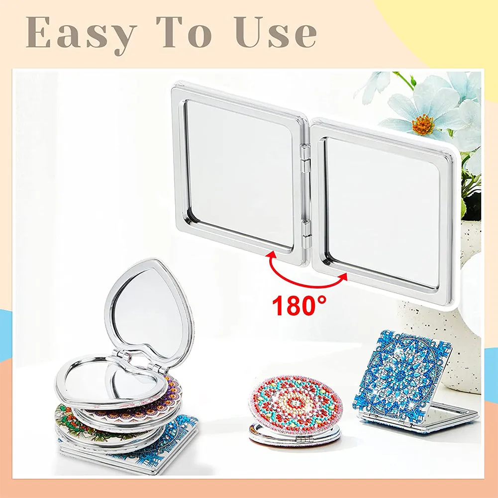DIY Diamond Art Mosaic Makeup Mirror Art Craft Set Mandala Pattern Pocket Mirror