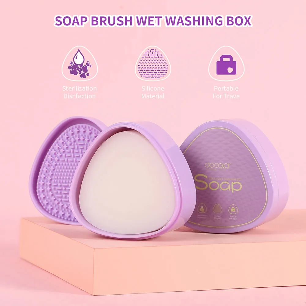Docolor Makeup Brush Cleaner - Bundle of Quick Cleaner Box & Wet Cleaning Soap Box