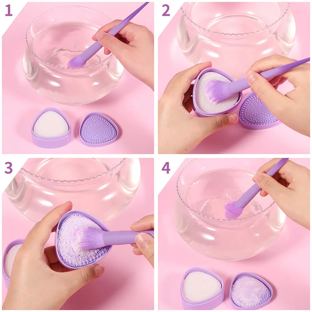 Docolor Makeup Brush Cleaner - Bundle of Quick Cleaner Box & Wet Cleaning Soap Box