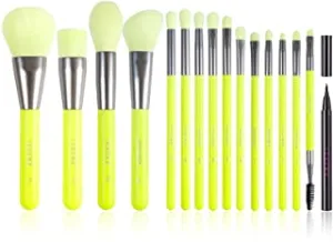Docolor Makeup Brushes 10Pcs Neon Makeup Brushes Set with Soft Synthetic Hairs and 1PCS Waterproof Eyeliner Pen Super Slim Liquid Eyeliner Eye Liner Gel Black