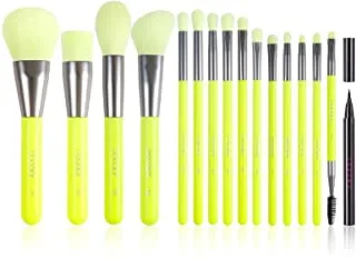 Docolor Makeup Brushes 10Pcs Neon Makeup Brushes Set with Soft Synthetic Hairs and 1PCS Waterproof Eyeliner Pen Super Slim Liquid Eyeliner Eye Liner Gel Black