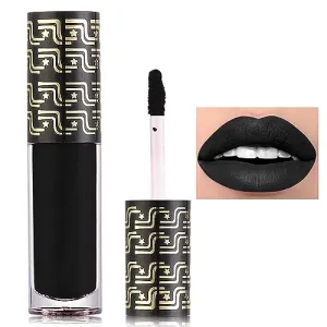 DuoZeng Matte Black Lipstick for Women,Matte Liquid Lip Gloss Long Lasting Waterproof Lip Gloss Lip Makeup,Non-stick Cup Non-Fading Matte Liquid Lipstick Halloween Lip Tint Lipgloss Makeup