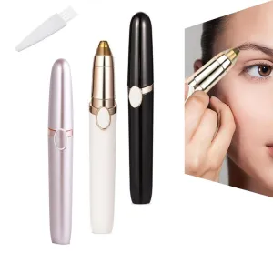 Electric Eyebrow Trimmer with LED Light Painless Eyebrow Epilator Mini Shaver Razors Portable Facial Hair Remover for Women