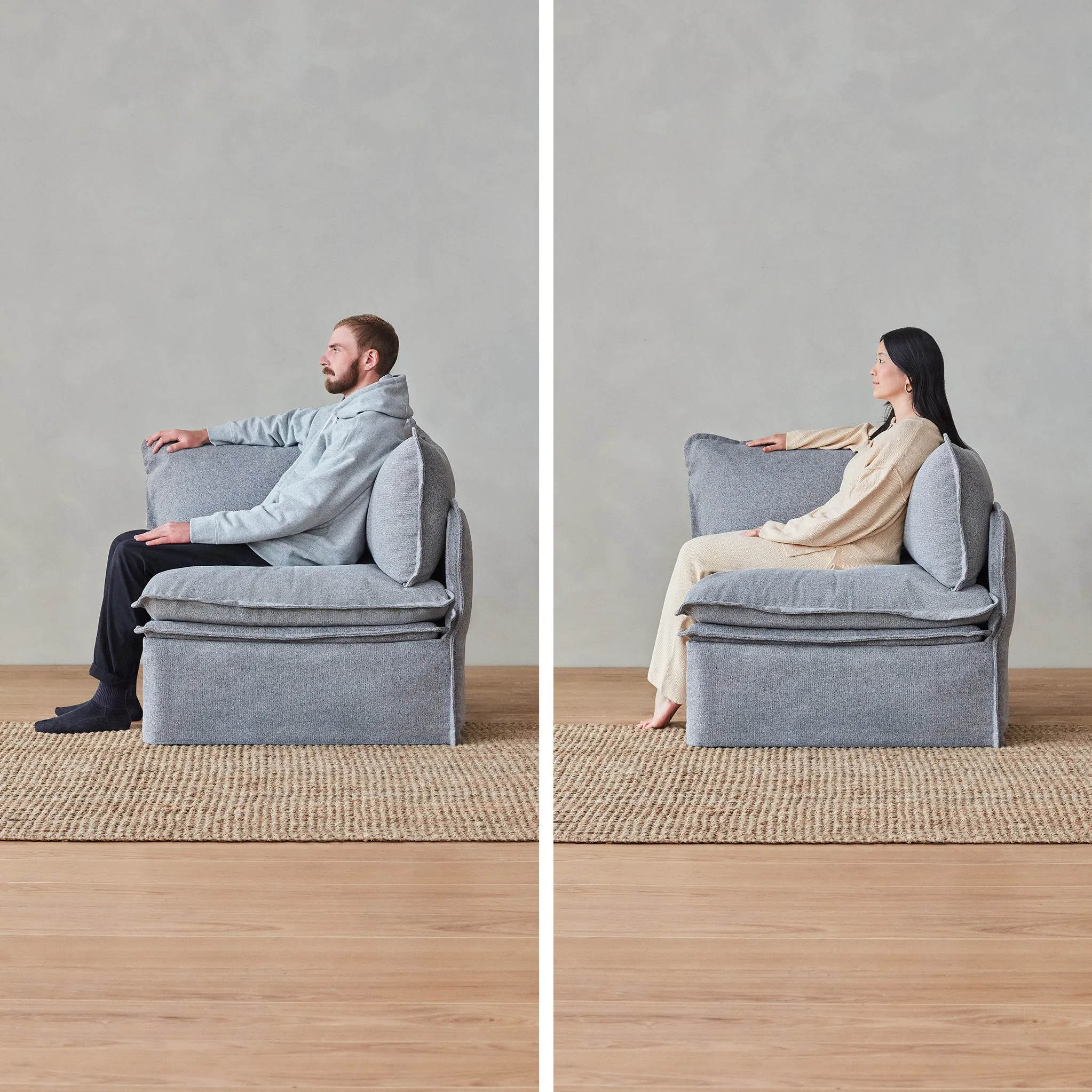 Elevate Comfort Layer for Armless Chair in Powder