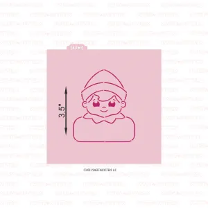 Elfie Plaque PYO Cookie Stencil