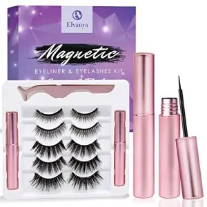 Elvanya Magnetic Eyelashes with Eyeliner - Magnetic Eyeliner and Magnetic Eyelash Kit