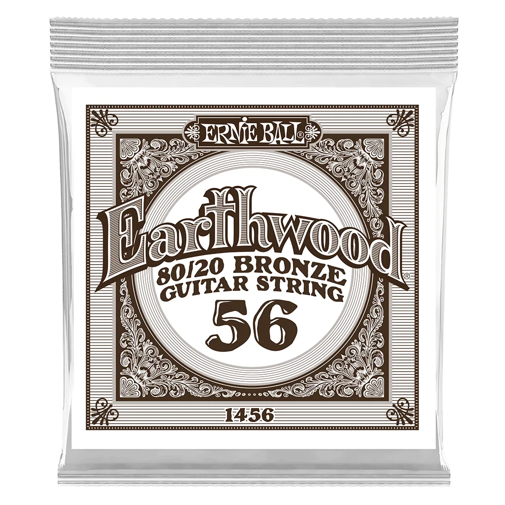 Ernie Ball 1456EB 6-Pack Earthwood 80/20 Bronze Acoustic Guitar Strings - 0.056