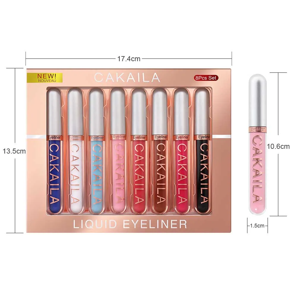 evpct 8 Colors Matte Liquid Eyeliner Colorful Set,Black Blue White Green Red Pink Colored Liquid Eyeliner Pen Kit Eye Liners for Women Waterproof Smudgeproof Long Lasting Rainbow Eyeliner Pencils 02