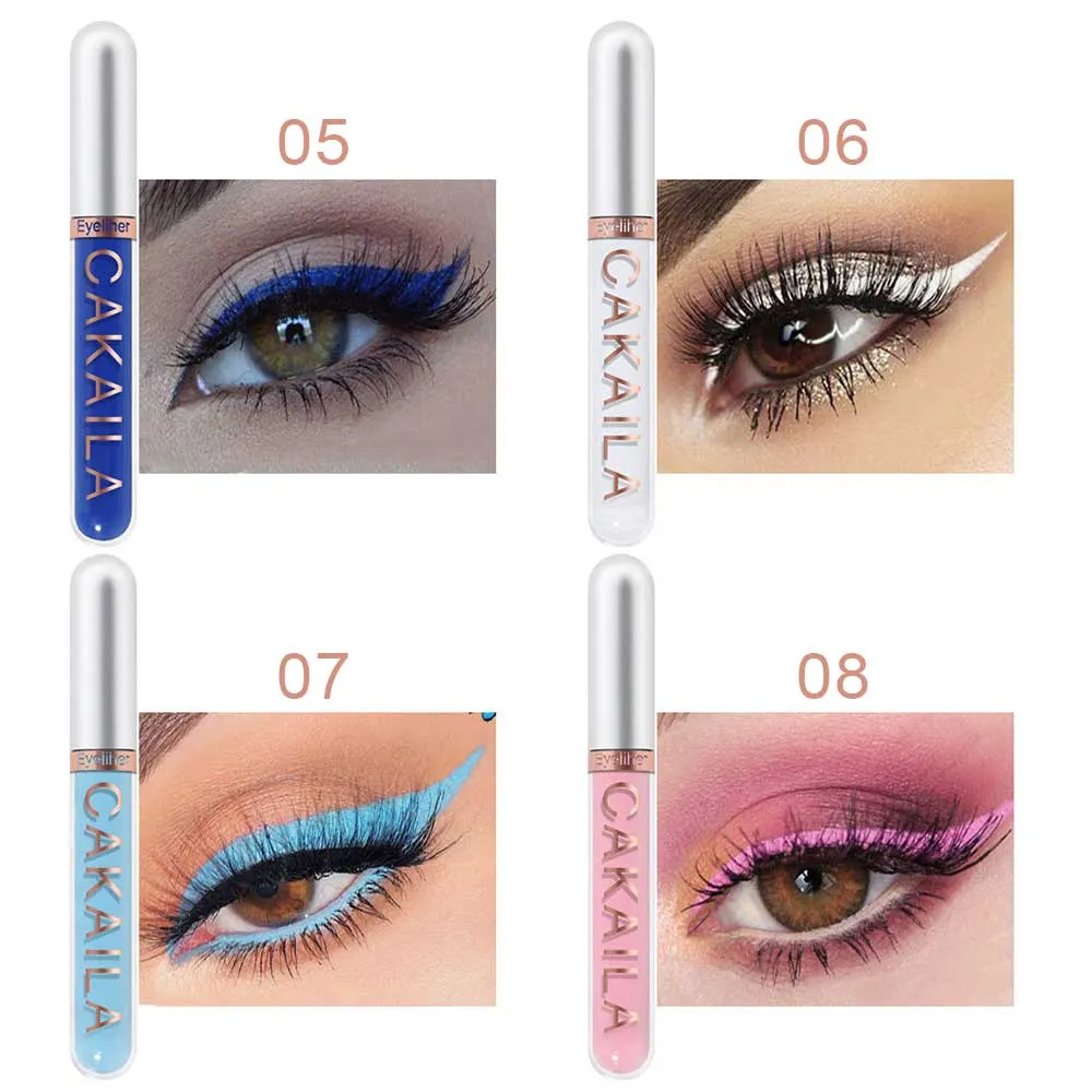 evpct 8 Colors Matte Liquid Eyeliner Colorful Set,Black Blue White Green Red Pink Colored Liquid Eyeliner Pen Kit Eye Liners for Women Waterproof Smudgeproof Long Lasting Rainbow Eyeliner Pencils 02
