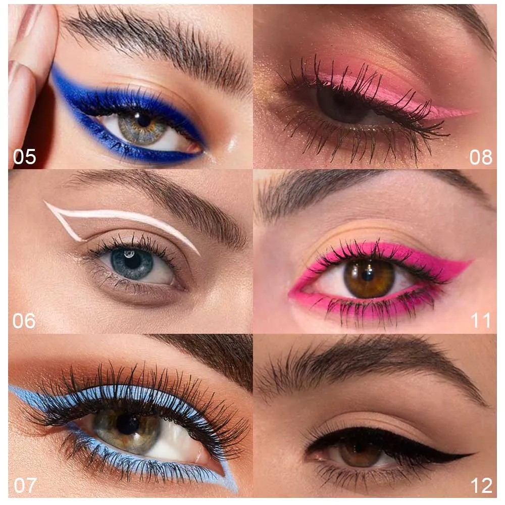 evpct 8 Colors Matte Liquid Eyeliner Colorful Set,Black Blue White Green Red Pink Colored Liquid Eyeliner Pen Kit Eye Liners for Women Waterproof Smudgeproof Long Lasting Rainbow Eyeliner Pencils 02