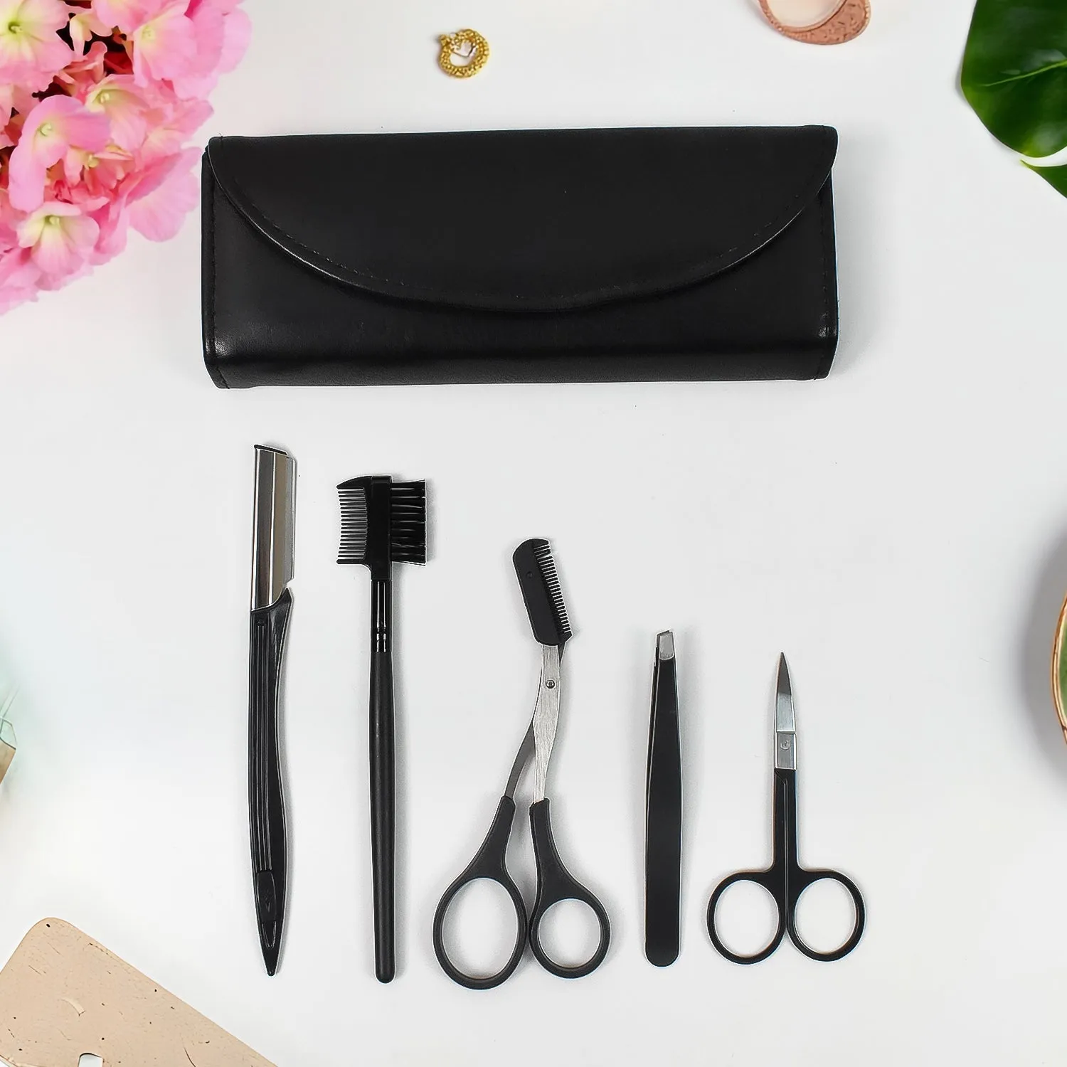 Eyebrow Kit 5-in-1 Tweezers Set for Shaping (1 Set)
