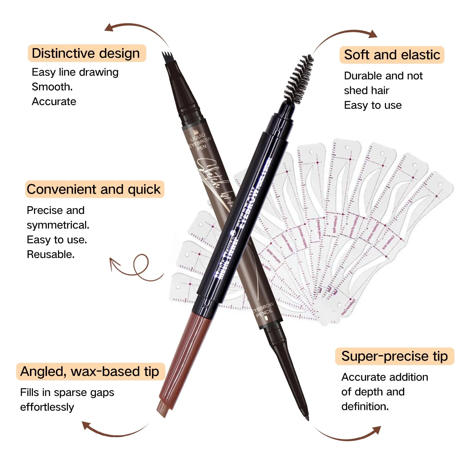 Eyebrow Tattoo Pencil, 2024 New Magic Eyebrow Pencil,4 Fork Tip 3D Microblading Waterproof Eyebrow Pencil, Natural Makeup Fine Stroke Magic Eyebrow Pencil with 4 Micro-Fork… (maroon-#1)