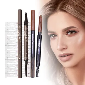Eyebrow Tattoo Pencil, 2024 New Magic Eyebrow Pencil,4 Fork Tip 3D Microblading Waterproof Eyebrow Pencil, Natural Makeup Fine Stroke Magic Eyebrow Pencil with 4 Micro-Fork… (maroon-#1)