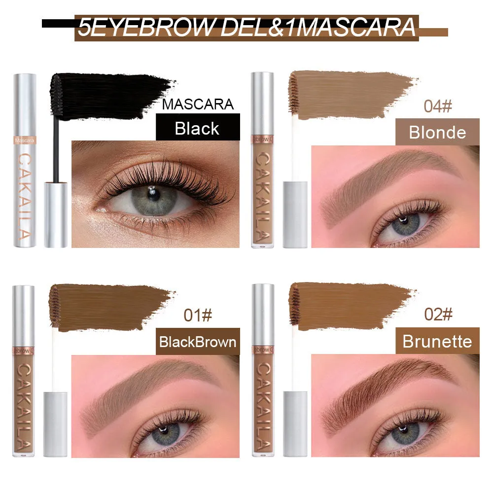 Eyebrow Tinted Gel And Mascara Set, 6 Colors Tint Brows Mascara Kit - Waterproof,Eye Brow Dyeing, Brow Gel Cream For Long Lasting Light Blonde Soft Brown Black Makeup (Set 03)