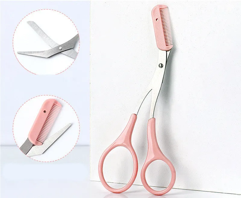Eyebrow Trimming Knife With Comb Curved Moon Small Beauty Supplies Gadgets | Brodtica.com