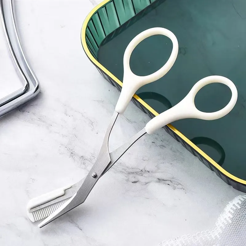 Eyebrow Trimming Knife With Comb Curved Moon Small Beauty Supplies Gadgets | Brodtica.com