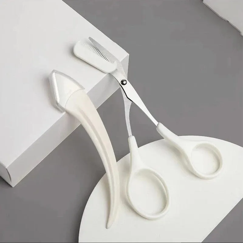 Eyebrow Trimming Knife With Comb Curved Moon Small Beauty Supplies Gadgets | Brodtica.com