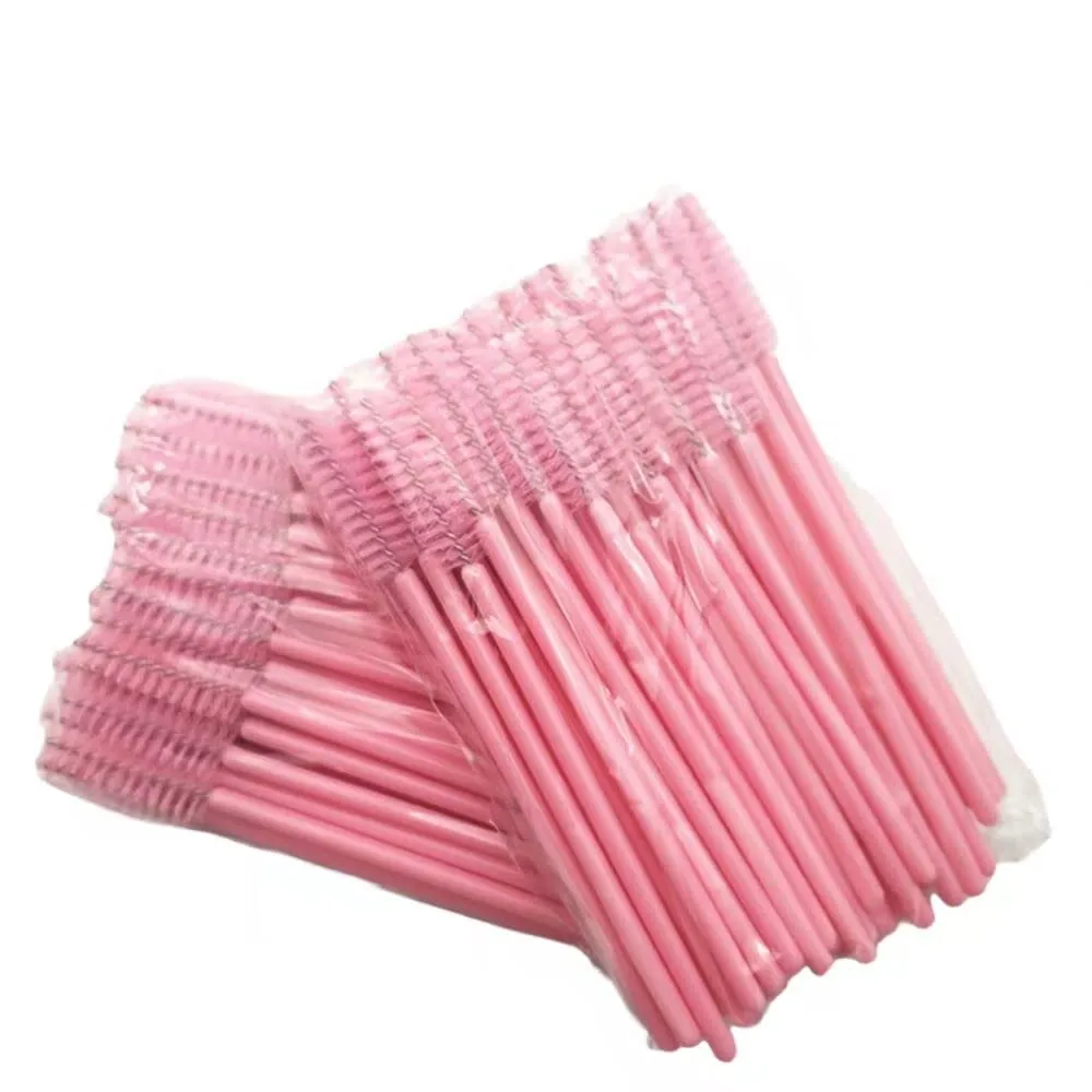 Eyelash Spoolie Brushes 200PCS Mascara Wands Eyebrow Brush Cleaner Applicator Makeup-Tools false Eyelashes Extension (200PCS PINK BRUSHES)