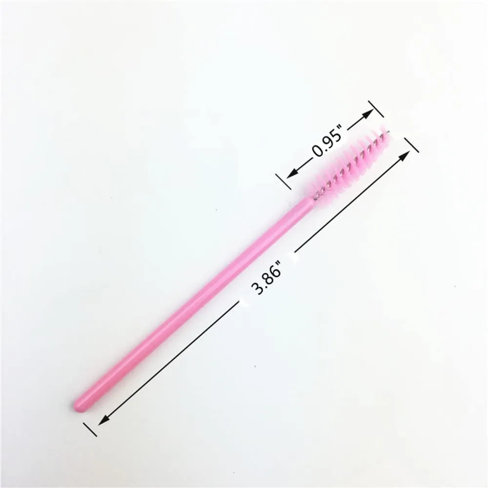 Eyelash Spoolie Brushes 200PCS Mascara Wands Eyebrow Brush Cleaner Applicator Makeup-Tools false Eyelashes Extension (200PCS PINK BRUSHES)