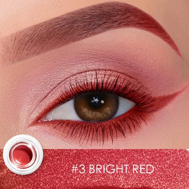 Eyeliner Gel, Eyebrow Waterproof Long-lasting Professional Eye Makeup with 2 Brushes
