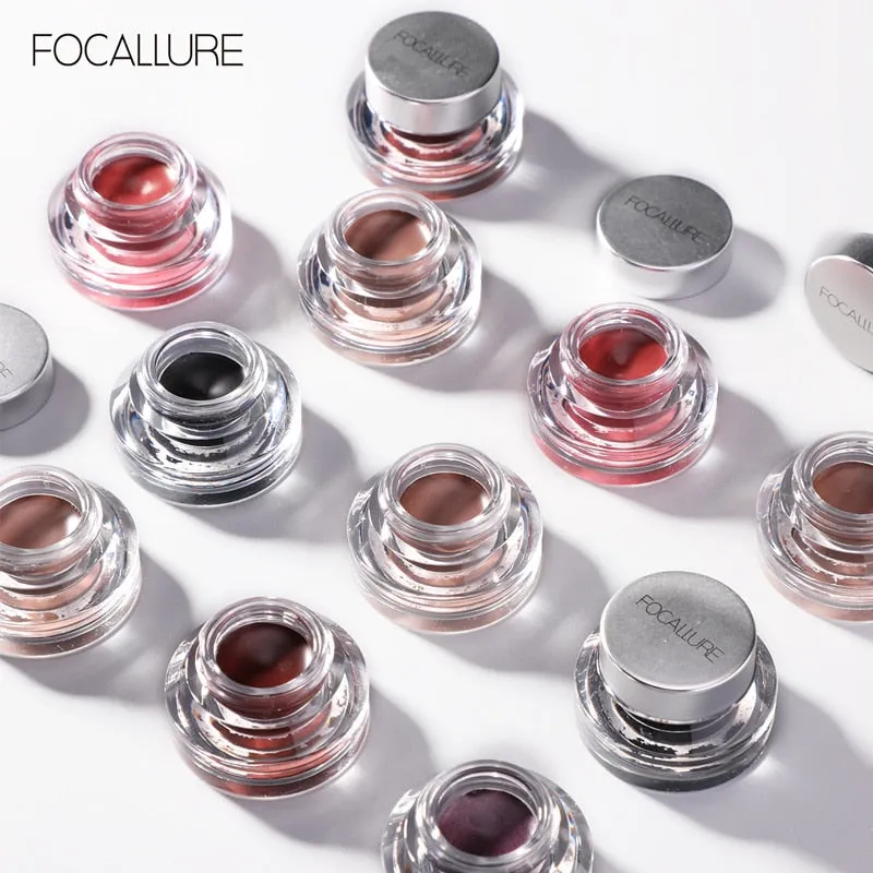 Eyeliner Gel, Eyebrow Waterproof Long-lasting Professional Eye Makeup with 2 Brushes