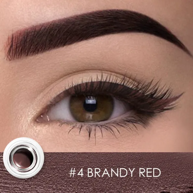 Eyeliner Gel, Eyebrow Waterproof Long-lasting Professional Eye Makeup with 2 Brushes
