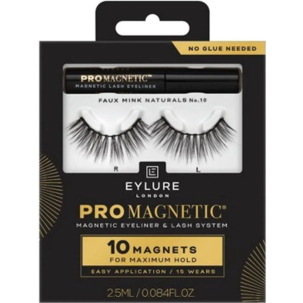 Eylure ProMagnetic False Eyelashes - Natural No.10 Lightweight Natural Look Easy Application Reusable