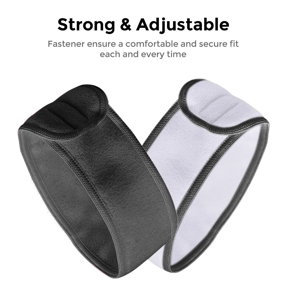 Facial Spa Headband, Ultra Soft Microfiber Adjustable Face Wash Headband Reusable Cloth Stretch Towel - Black & White