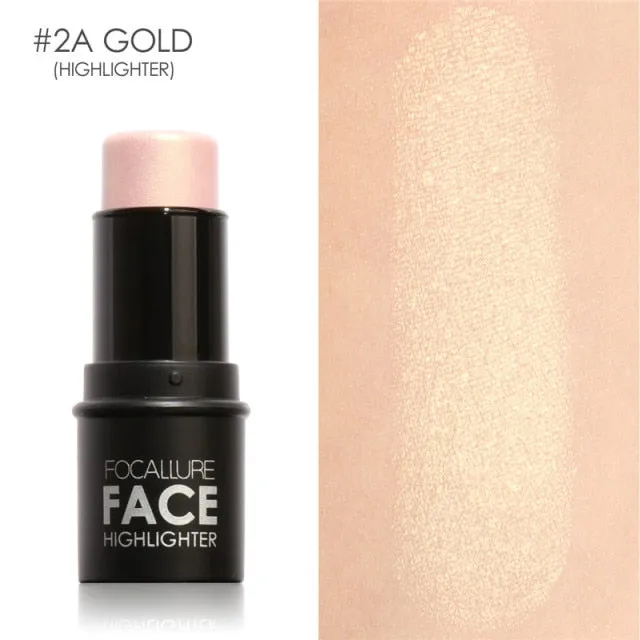 FOCALLURE Highlighter Makeup Glitter Contouring Bronzer For Face Shimmer Powder Creamy Texture Illuminator Stick Women Cosmetics