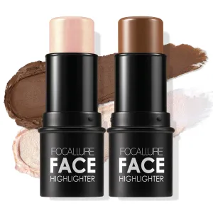 FOCALLURE Highlighter Makeup Glitter Contouring Bronzer For Face Shimmer Powder Creamy Texture Illuminator Stick Women Cosmetics