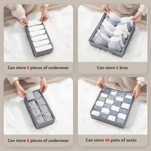 Foldable Wardrobe Clothes Closet Organizer, Save Space Clothing Storage Bins - Linen