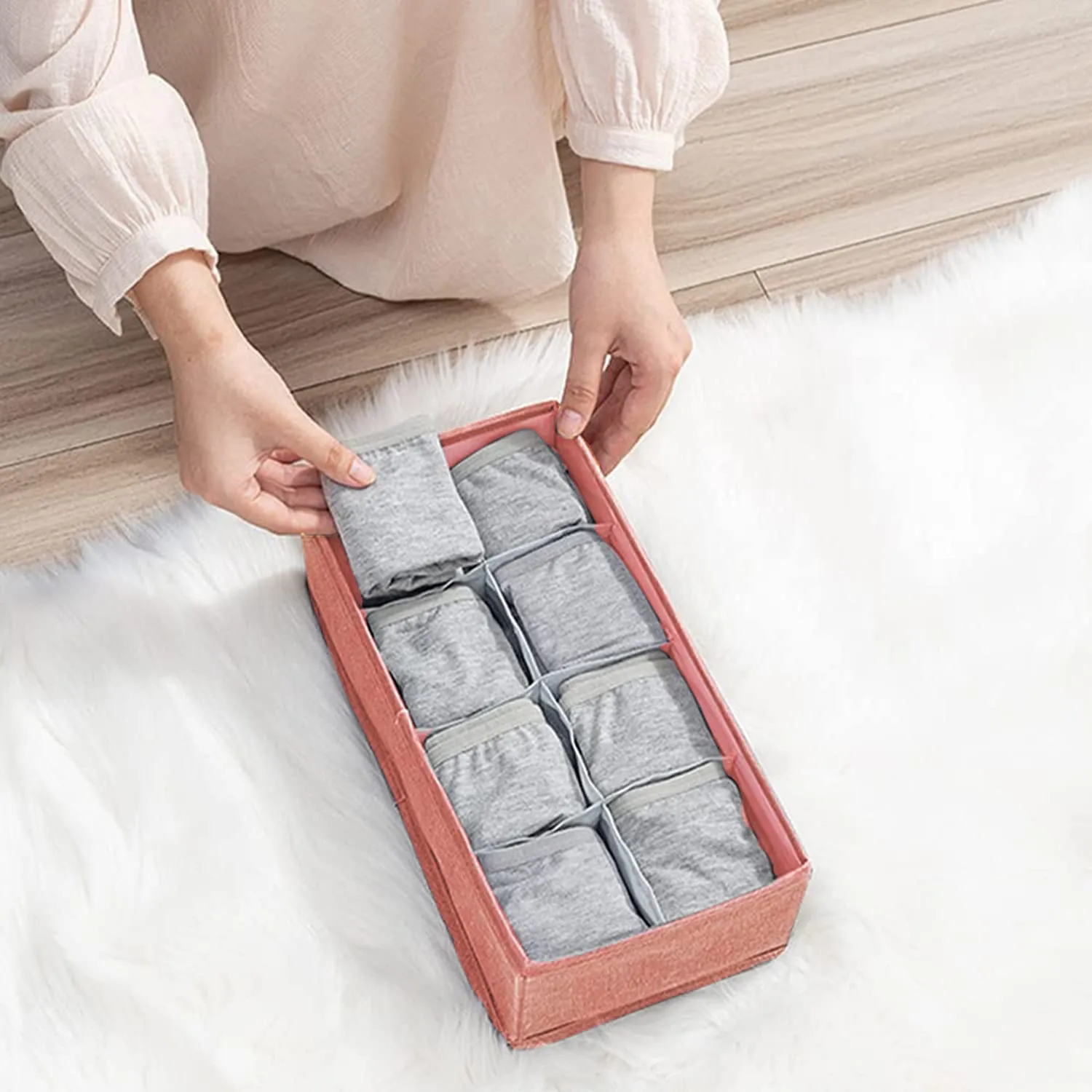 Foldable Wardrobe Clothes Closet Organizer, Save Space Clothing Storage Bins - Linen