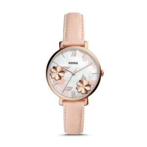 Fossil Jacqueline Three-Hand Blush Floral Leather Watch ES4671P