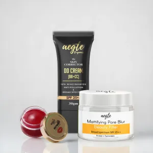 Founder's Favourites - Aegte Mattifying Pore Blur Primer   Sunscreen, Skin Corrector DD Cream & Lip and Cheek Tint