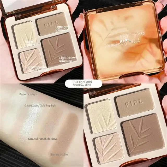 Four-color contouring palette high-gloss matte brightening glitter nose shadow palette all-in-one