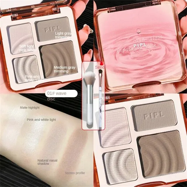 Four-color contouring palette high-gloss matte brightening glitter nose shadow palette all-in-one