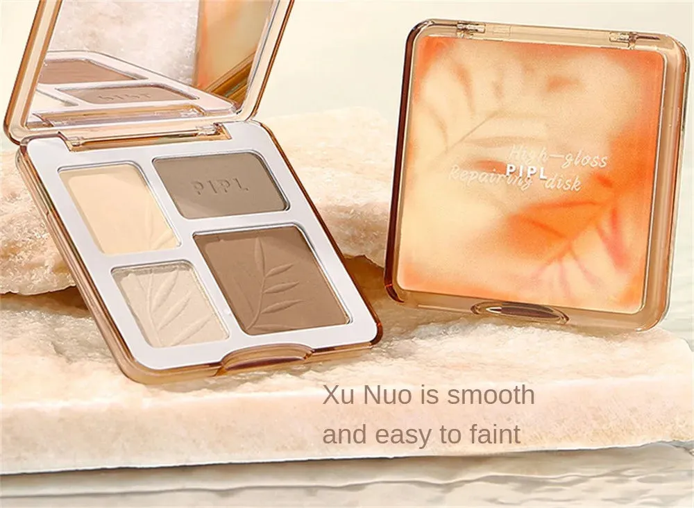 Four-color contouring palette high-gloss matte brightening glitter nose shadow palette all-in-one