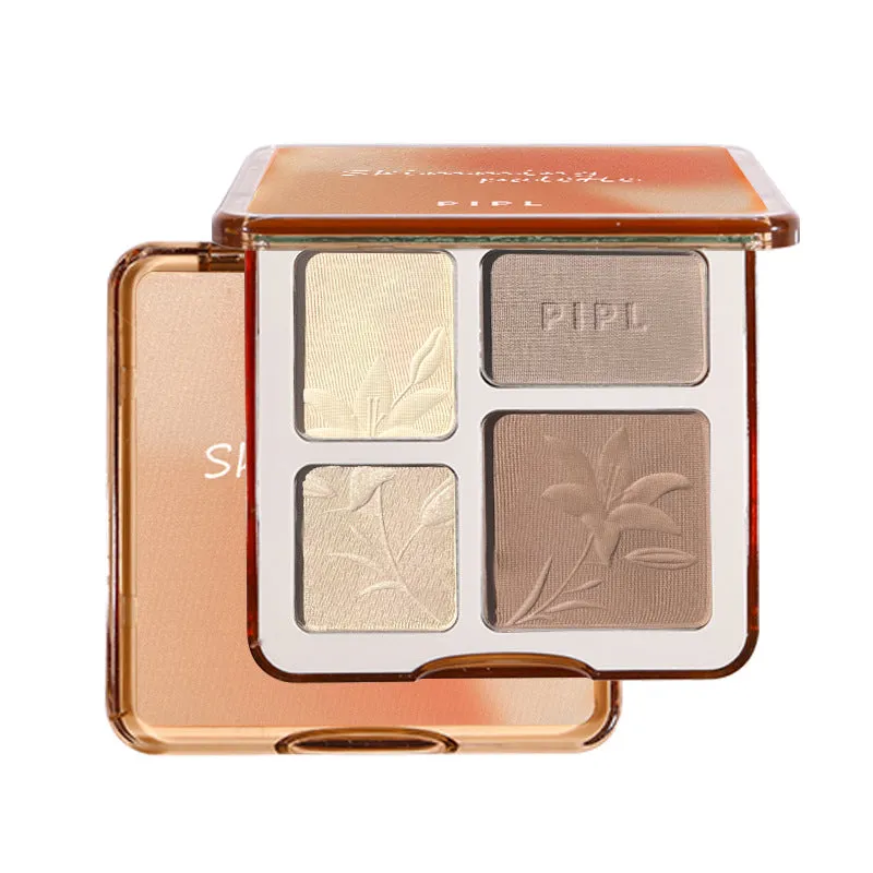 Four-color contouring palette high-gloss matte brightening glitter nose shadow palette all-in-one